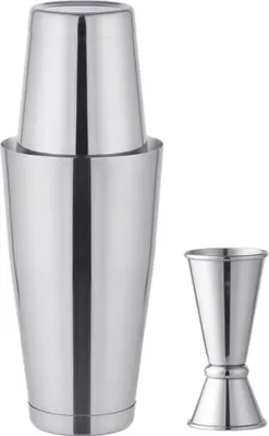 Produktbild von Professionelles Cocktail Shaker Set, Edelstahl, vielseitig, lebensmittelecht, auslaufsicher, Komplettset