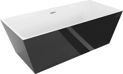 Obrázek produktu pro Mexen Lita volně stojící vana 170 x 75 cm, bílá/černá, odtok chrom - 52121707575-01
