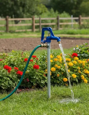 Obrázok produktu pre Mrazuvzdorný záhradný hydrant – vonkajší vodovodný kohút, výška 98 cm – hĺbka inštalácie 30,5 cm – stojací hydrant pre zavlažovanie záhrady – modrej farby