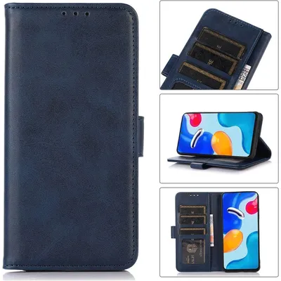 Produktbild von Mobigear Wallet Schutzhülle für iPhone 14, Klapphülle mit Geldbörsenfunktion - Blau