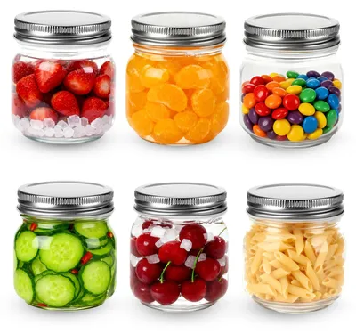 6er Set Gläser mit Deckel, 250 ml, luftdicht, Borosilikatglas