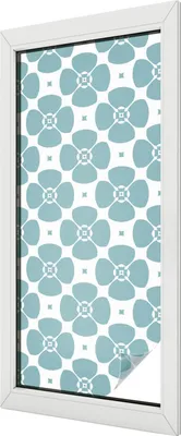 Produktbild von Buntglas Fensterfolie – 116x50 cm – Stained-Glass Design – blickdichte dekorative Sichtschutzfolie – selbstklebend, UV-Schutz – Blumensymmetrie