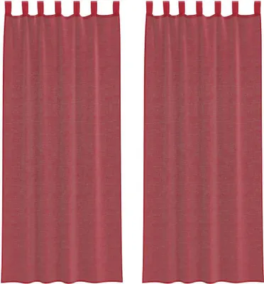 Produktbild von vidaXL Voile Vorhänge mit Stangentaschen 2 Stk. Weinrot