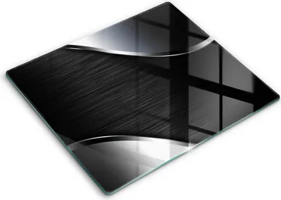 Produktbild von Glasschneideplatte - Herdabdeckplatte - 60x52 - Schneidebrett - Spritzschutz - Metallabstraktion