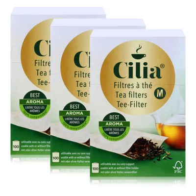 Produktbild von CILIA® Teefilter 100Stk. Grösse M mit/ohne Halter verwendbar ( 3er Pack )