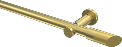 Produktbild von Interdeco Gardinenstange / Vorhangstange Messing-Optik, Typ Platon Verano (Schräge Bicolor) ohne Ringe, 20 mm Ø 1-läufig, 240 cm