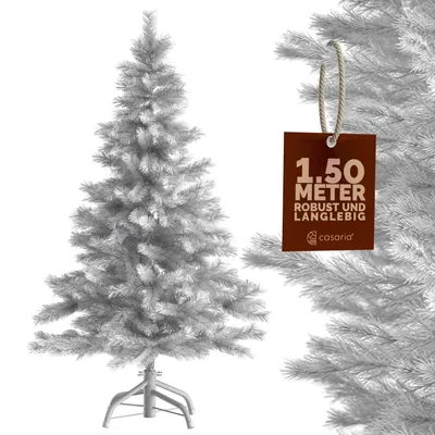 Produktbild von CASARIA® Weihnachtsbaum künstlich 150 cm WEISS dichte Spitzen schwer entflammbar