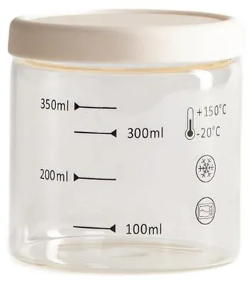 Zdjęcie produktu dla HOMLA Pojemnik NEGO z miarką i śmietankowym wieczkiem 410 ml