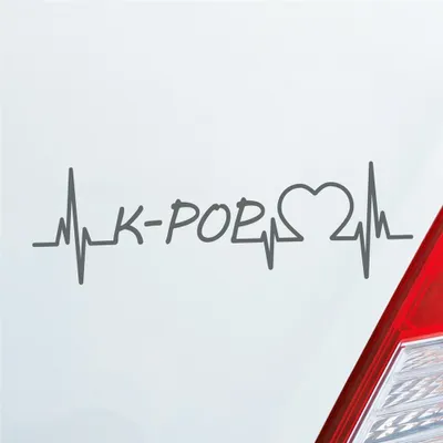Produktbild von HUURAA! Auto Aufkleber K-POP Puls Herzschlag Fun Sticker Heckscheibenaufkleber Autoaufkleber mit Musik Motiv 19x6cm