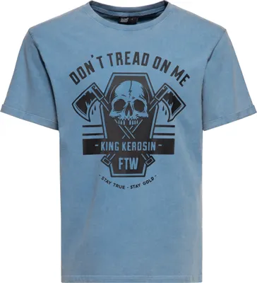 Produktbild von KING KEROSIN Print T-Shirt Acid-Wash Don't Tread On Me Blau M