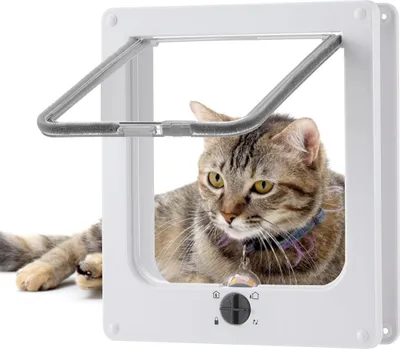 Productafbeelding van Famanu kattenluik met 4-puntsvergrendeling - Geluidsarm en weerbestendig