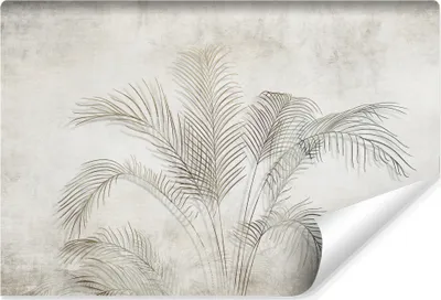 Produktbild von Muralo Vlies Fototapete PALMENBLÄTTER Pflanzen Beton Retro Stil 104 cm x 70.5 cm