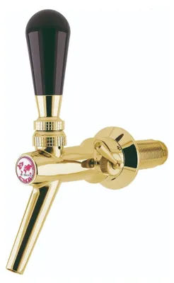 Image de Robinet tireuse a biere, Robinet compensateur - en acier au nickel-chrome, modèle - V10, or, longueur de fil: 55 mm