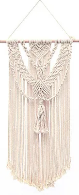 Image de Tenture murale en macramé, Petite tapisserie tissée, Décoration murale - Jolie pour la décoration boho à la maison, l'appartement, les décorations de fête?modèle 10, 35x75cm ?
