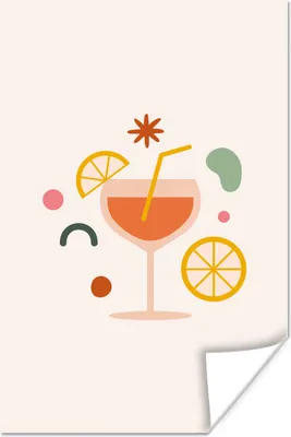 Produktbild von MuchoWow® Poster Cocktail - Orange - Sommer 80x120 cm - Papierdruck