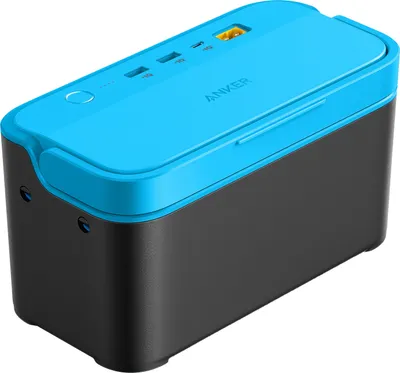 Produktbild von Anker EverFrost Zusatzakku A17B5011 – 299 Wh externer Batteriensatz für Kühlboxen mit USB-A & USB-C, Schwarz/Blau