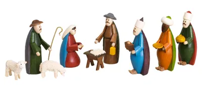 Produktbild von Miniaturfiguren Krippenfiguren bunt Höhe 5,5cm NEU