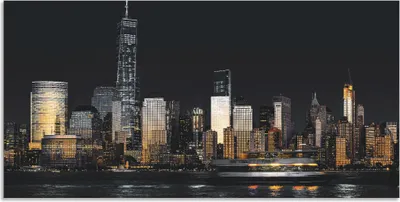 Produktbild von ARTland Wandbild Alu für Innen & Outdoor New York Financial Distrikt Größe: 150x75 cm