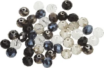 Produktbild von Glasschliffperlen, 8 mm, 45 Stück Schwarz/Kristall