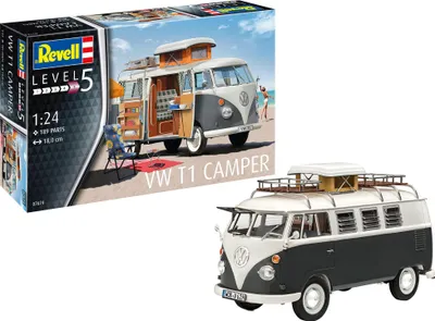 Productafbeelding van Revell VW T1 Camper modelauto, bouwdoos, schaal 1:24, klassiek speelgoed