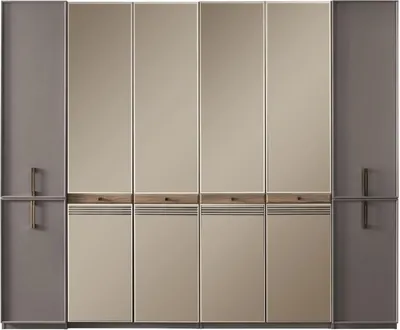 Produktbild von Garnitur Schlafzimmer Doppelbett Bett Nachttische Schrank 4tlg Grau
