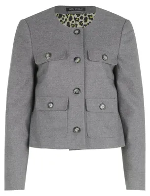 Produktbild von Blazerjacke Kurz 1/1 Arm 9707 Grey Melange Größe 46