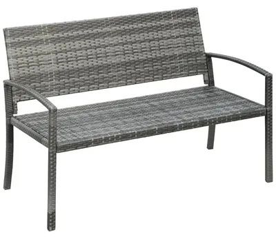 Immagine prodotto di Panca da giardino in rattan per 2 persone – Colore: marrone | Dimensioni: 122x60x87 cm