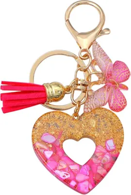 Immagine prodotto di Portachiavi Heart Rosa - Ciondolo Unico e Brillante KP38000