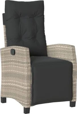 A single garden chair with a footrest, shown from the front.