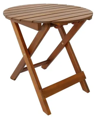 Produktbild von Gartentisch rund Ø 46 x 45 cm – Akazie Massivholz – klappbar, geölt