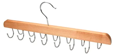 Produktbild von 14 Haken Holz Gürtelaufhänger, Multifunktionaler Organizer für Gürtel und Krawatten im Kleiderschrank