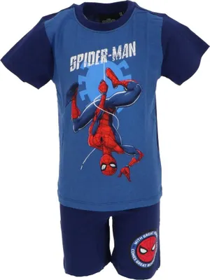Obrázek produktu pro Spiderman Shortama - Dětské pyžamo a letní pyžamo na spaní ze 100% bavlny Modrá 6 let