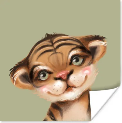 Produktbild von MuchoWow® Poster Tiger - Grün - Dschungel 30x30 cm - Wandposter - Printing