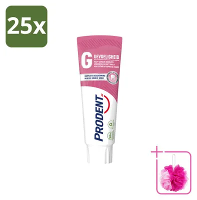 Immagine prodotto di 25 confezioni di dentifricio Prodent per denti sensibili, con tecnologia Pro-Zinc - 75 ml - Confezione risparmio - 25 pezzi