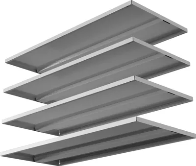 Produktbild von VCM 4x Fachböden aus Metall / Maße Einlageboden H. 2 x B. 79 x T. 32 cm / Fachboden für VCM Stahlschränke der Serie Malivo