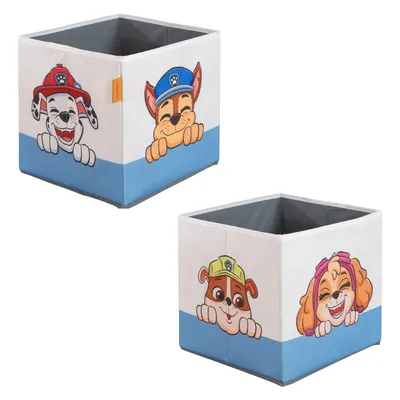 Produktbild von roba Aufbewahrungsbox Paw Patrol für Kinder - Faltbox für Kinderegale / Würfelregale - 27 x 27 cm - Spielzeugbox mit Hunden, Abwischbar & Pflegeleicht