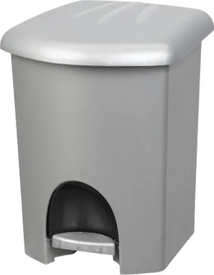 Produktbild von plast team Tret-Kosmetikeimer 6 Liter silber
