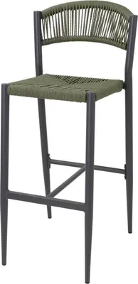 Produktbild von Bolero Eden PE Twist Rattan Outdoor Barhocker Grün (2 Stück)