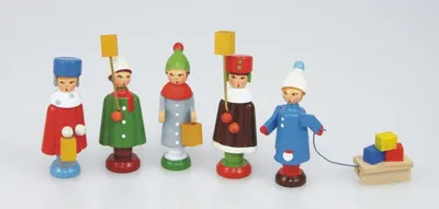 Produktbild von Holzfiguren Laternenkinder Set Höhe 4cm NEU