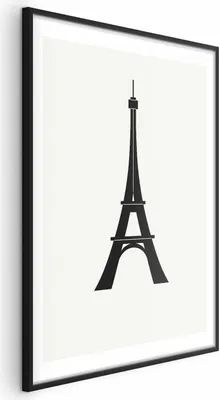 Produktbild von Posterpapier Poster - Eiffel Tower Simple Black-and-White Graphic 29.7x42 cm Abstrakt d-C-10023-ao-a