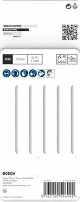 Produktbild von PRO Metal Pipes and Profiles T321AF Stichsägeblatt, 132 mm, 5-tlg.