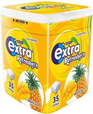 Produktbild von Wrigleys Extra Refreshers Tropical zuckerfreie Kaugummi 35 Stück 78g