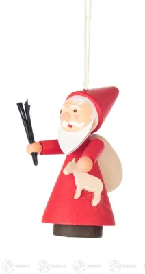 Immagine prodotto di Decorazione per l'albero di Natale, modello Ruprecht con rami. Dimensioni: 2 cm x 5,5 cm x 4 cm. Nuovo