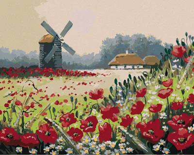 Produktbild von Zuty - Malen nach Zahlen - MOHNBLUMEN AM WALDRAND, 40x50 cm, mit Keilrahmen (bereits gespannt)