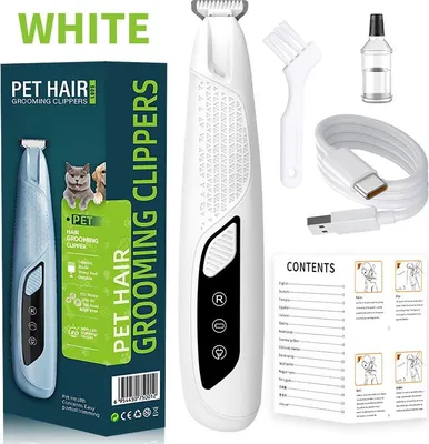 Produktbild von INF Tierhaarschneider für Pfoten – ABS, 16,5cm, LED, für Hunde & Katzen Weiß