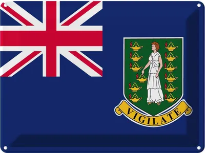 Obrázek produktu pro vianmo Kovová Nástěnná cedule 30x40 cm Britischen Jungferninseln Flag
