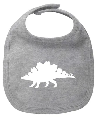 Produktbild von Huuraa Baby Lätzchen Stegosaurus Dinosaurier Heather Grey Klettverschluss  Baumwolle Latz Geschenkidee