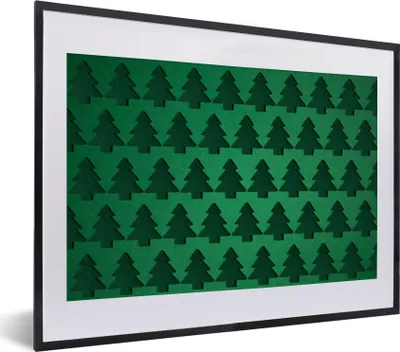 Produktbild von MuchoWow® MuchoWow® Gerahmtes Poster Weihnachtsbäume - Weihnachten 40x30 cm - Poster mit zchwarzem Bilderrahmen - Bilderrahmen - Poster im Rahmen