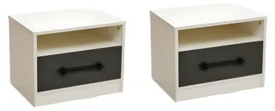 Produktbild von Holz 2x Nachttische Schlafzimmer Luxus Möbel Komplettes Einrichtung