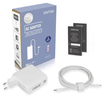 Produktbild von Mitsu 67-W-USB-C-Netzteil, 5–20 V, 3–3,35 A, weiß, für Notebooks